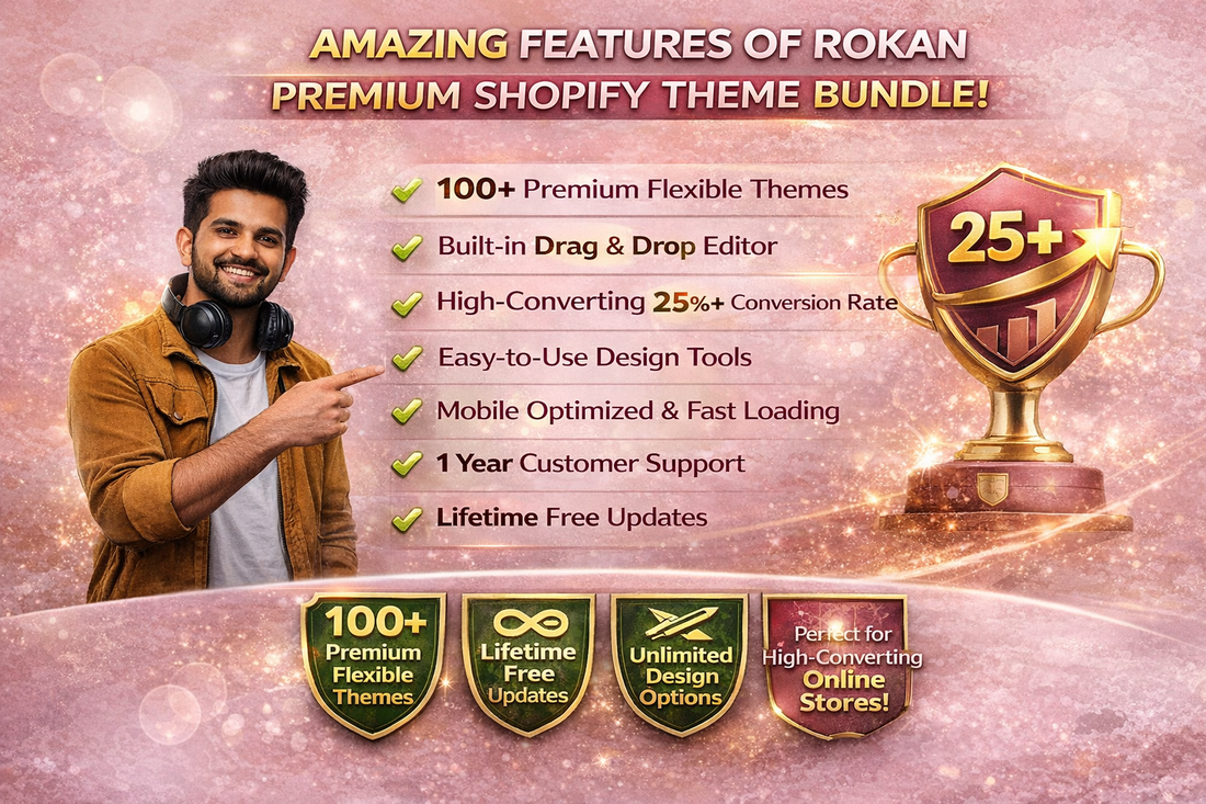 100+ Rokan Shopify Themes Bundle (Full License) – High Converting eCommerce Store Designs | Only ₹399
