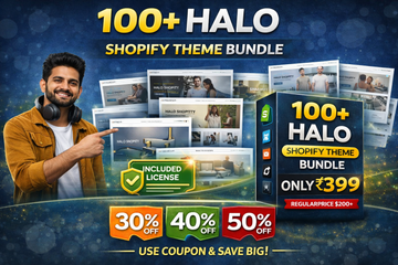 100+ Halo Shopify Themes Bundle – Premium High-Converting Store Designs (Full License Included) | Only ₹399