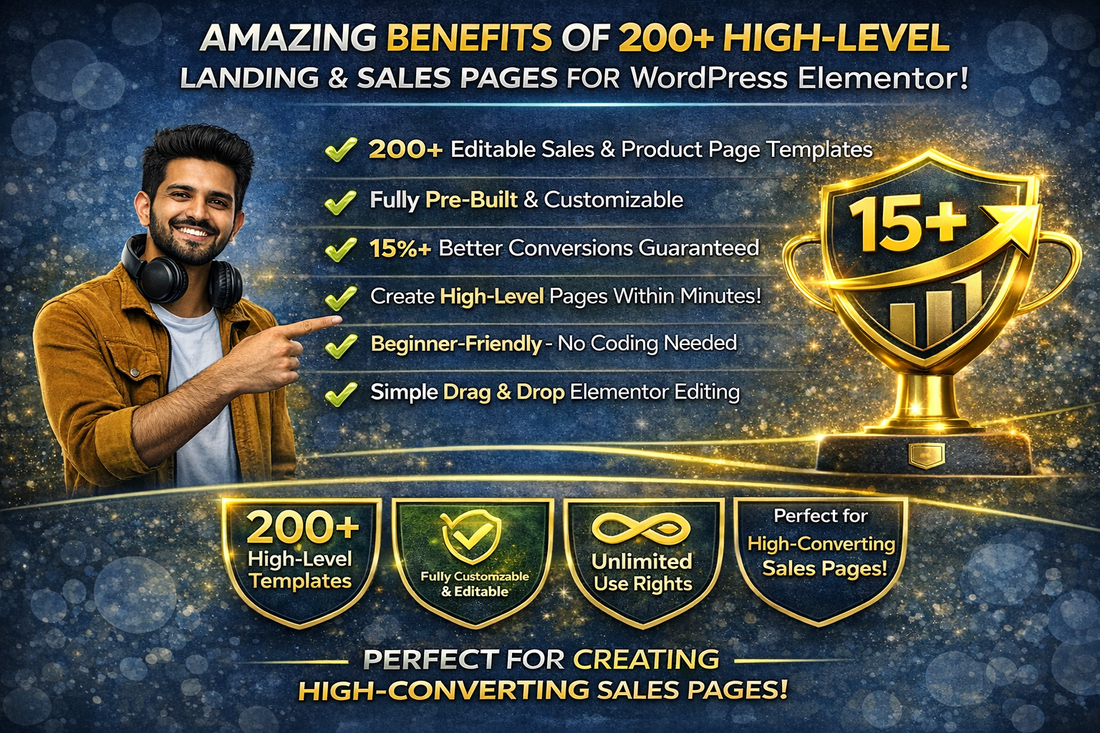 200+ High-Converting Sales Page Templates for WordPress Elementor | Pre-Built & Editable | Only ₹299