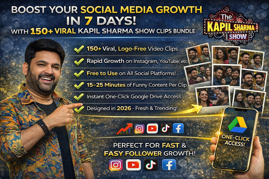 150+ Viral Kapil Sharma Show Clips Bundle – Grow Your Social Media in 7 Days | No Watermark | Only ₹199