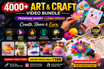 4000+ Viral Art & Craft Videos Bundle – Grow Instagram & YouTube in 7 Days | Full HD | Only ₹199