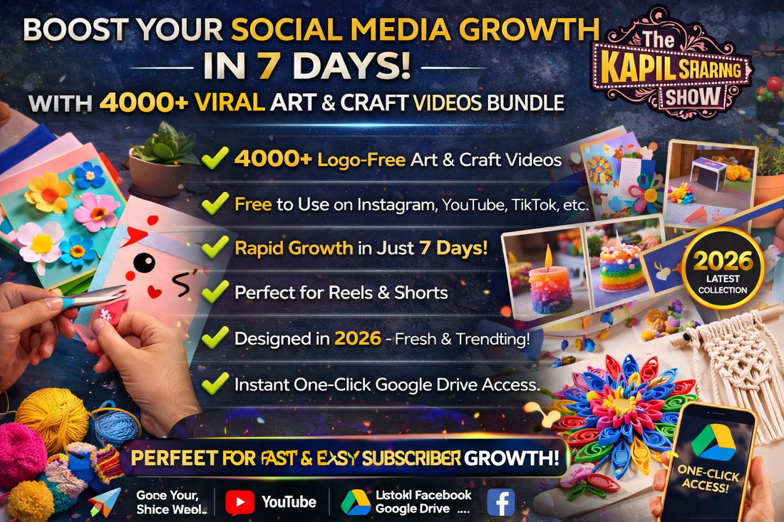 4000+ Viral Art & Craft Videos Bundle – Grow Instagram & YouTube in 7 Days | Full HD | Only ₹199